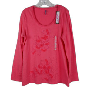 Kiara XL Long Sleeve Embellished Pullover Pink New